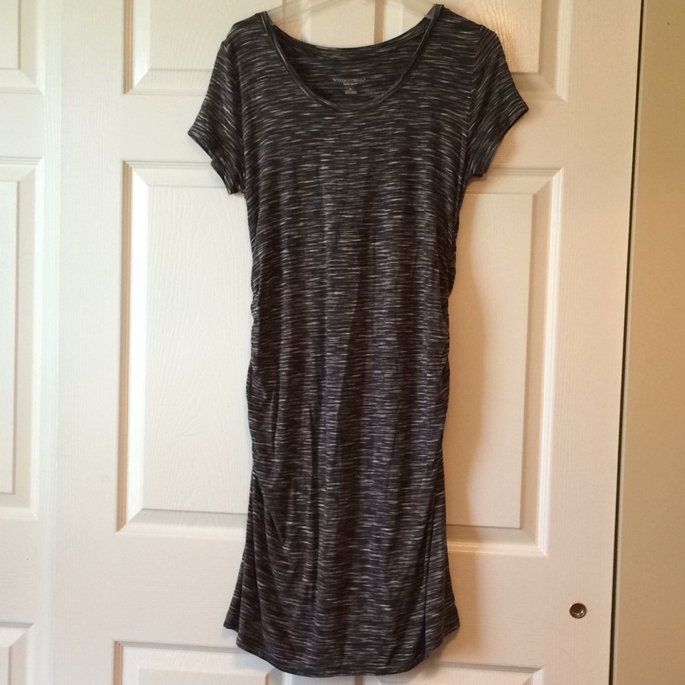 Liz Lange grey and white striped Maternity dress